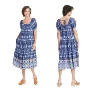 Knox Rose Tropical Vacation Cover Up Resort Midi Drop Waist Muumuu Dress